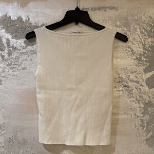Abercrombie & Fitch Cream Ribbed Tank Top